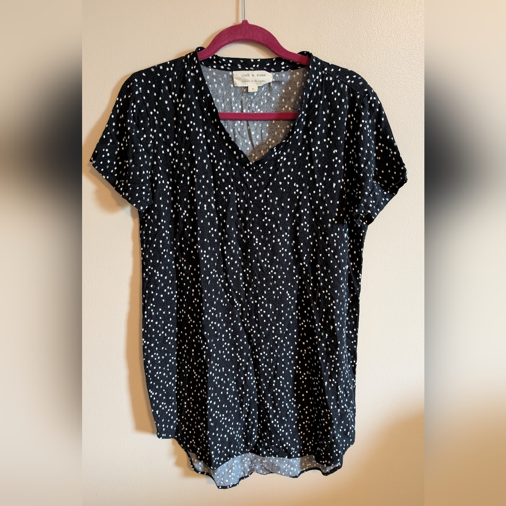 Cloth & Stone Black & White Flowy Mini Dress